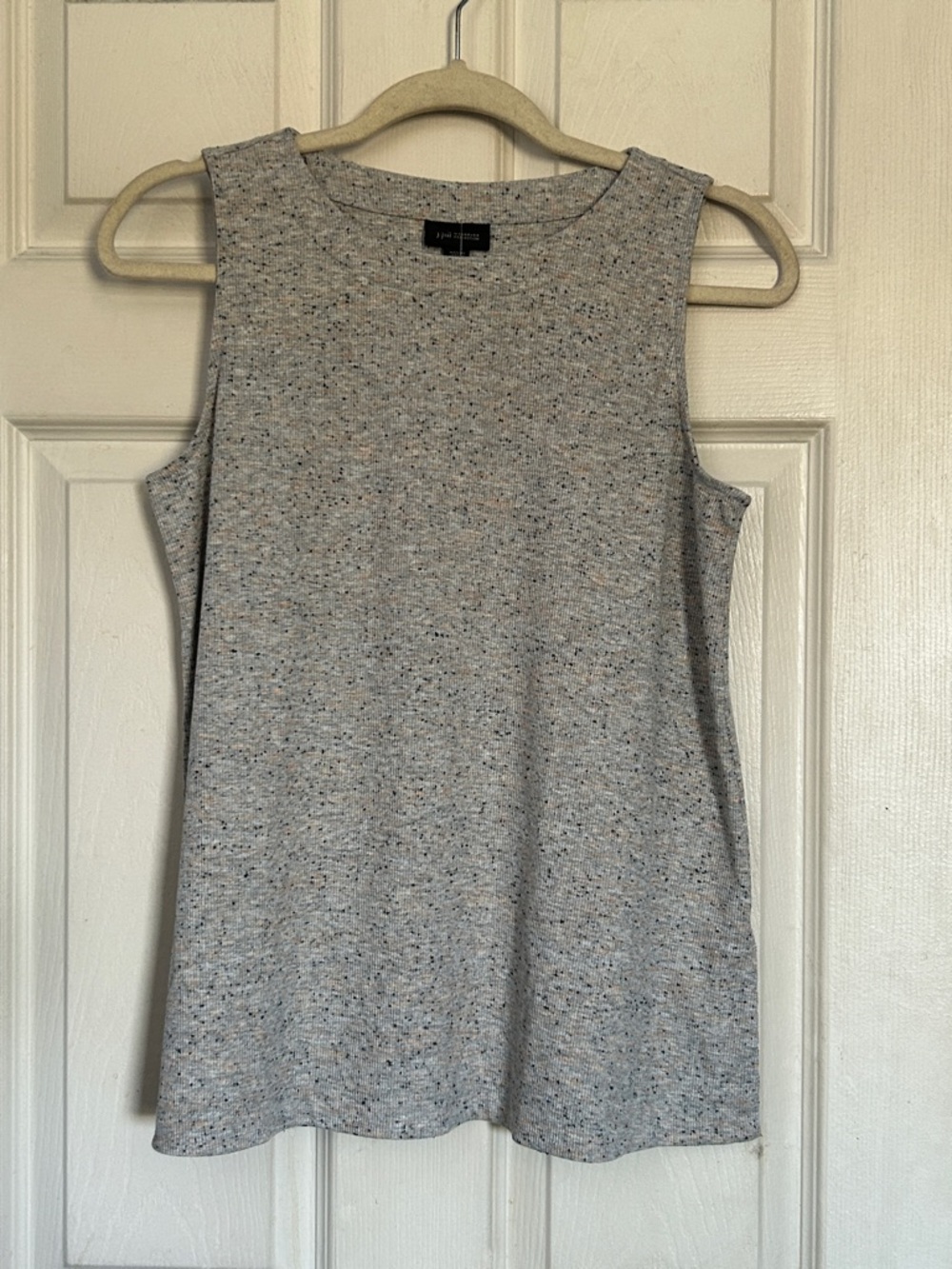 J. Jill Wearever collection grey speckled ribbed tank top size small petite